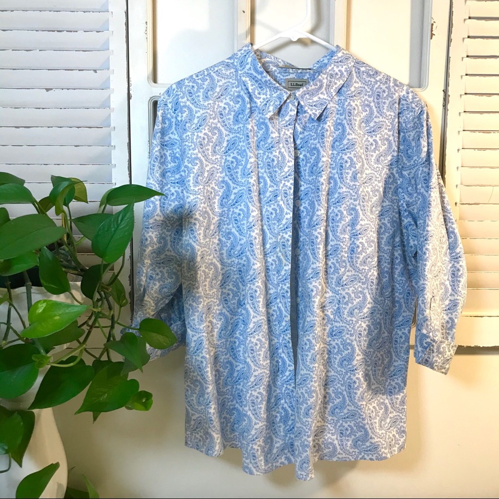 L.L. Bean Paisley Print Long Sleeve